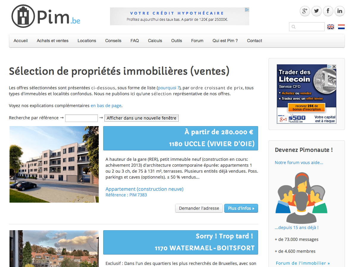 Nouvelle page d'annonces immobilières refondue avec WordPress