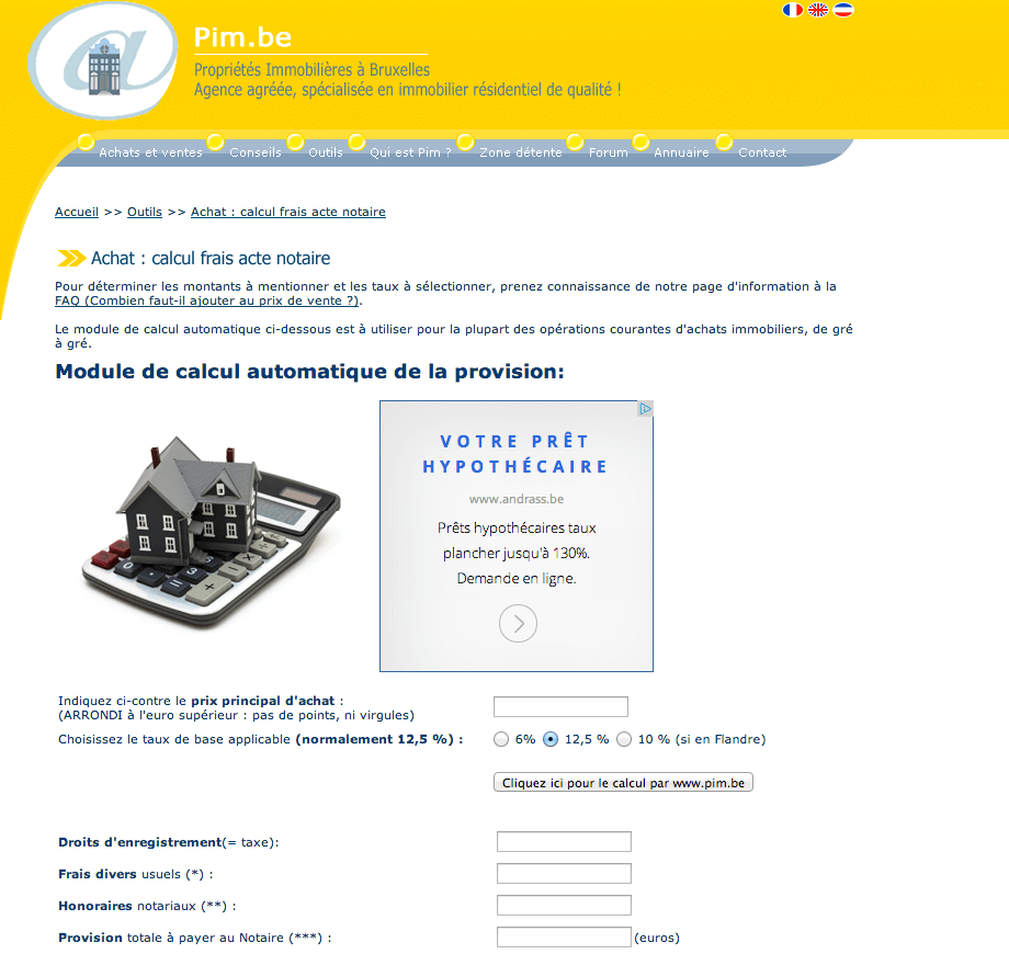Ancienne calculatrice immobilière