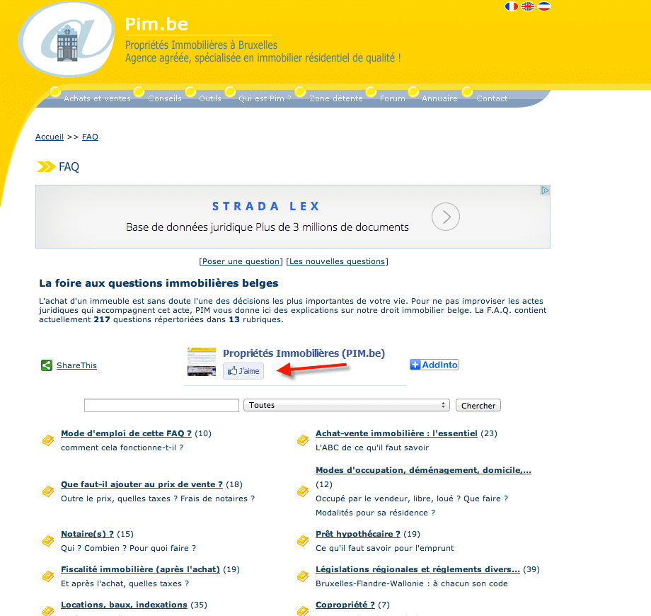 Ancienne FAQ immobilière belge