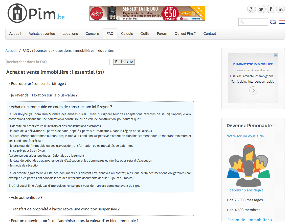 Nouvelle réponse FAQ immobilière refondue avec WordPress