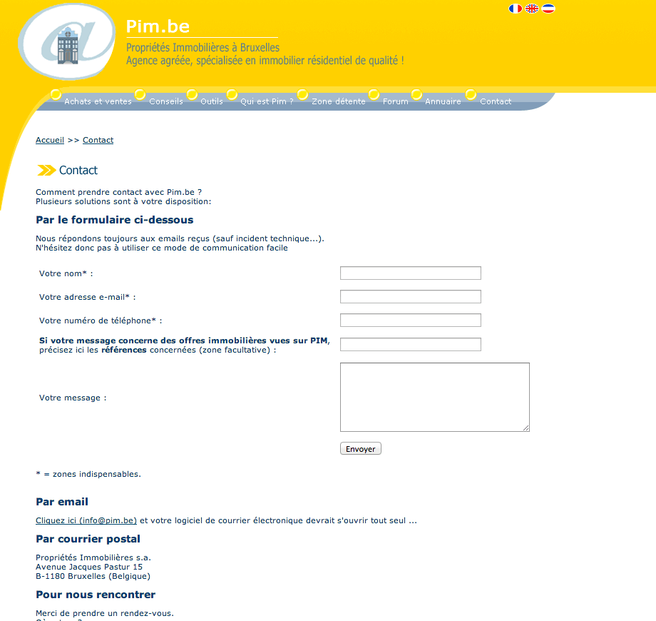 Ancien formulaire de contact immobilier