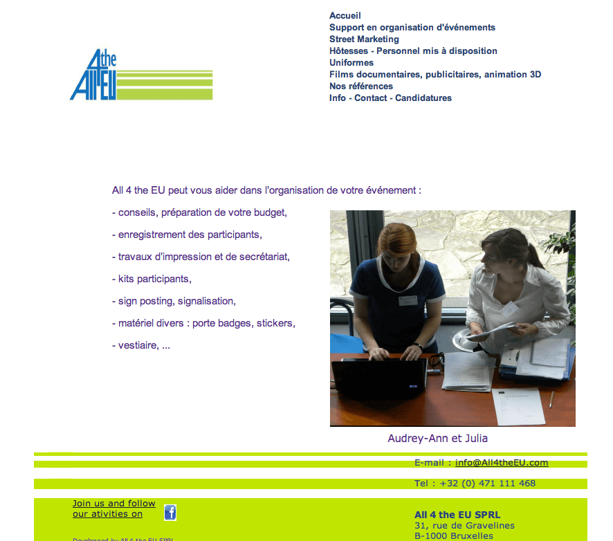Ancienne page d'un site WordPress que nous avons refondu