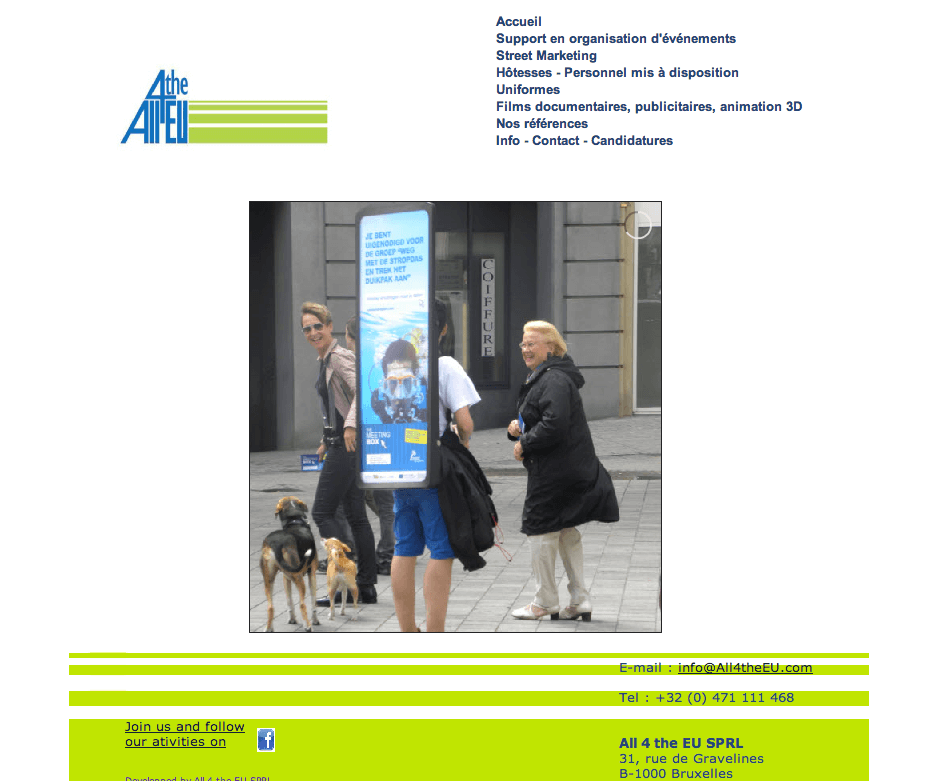 Ancienne page d'un site WordPress refondu