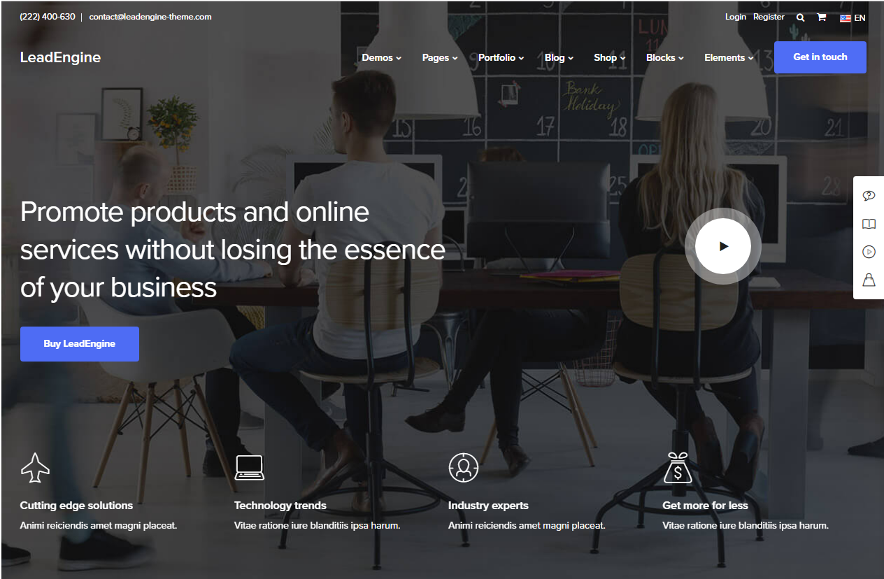 Lead Engine est le troisième meilleur thème WordPress pour la vente de formation en ligne