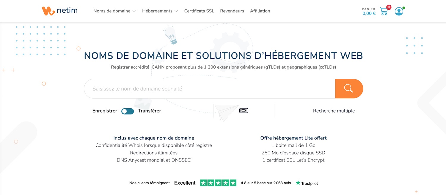 Netim, meilleur hébergeur WordPress